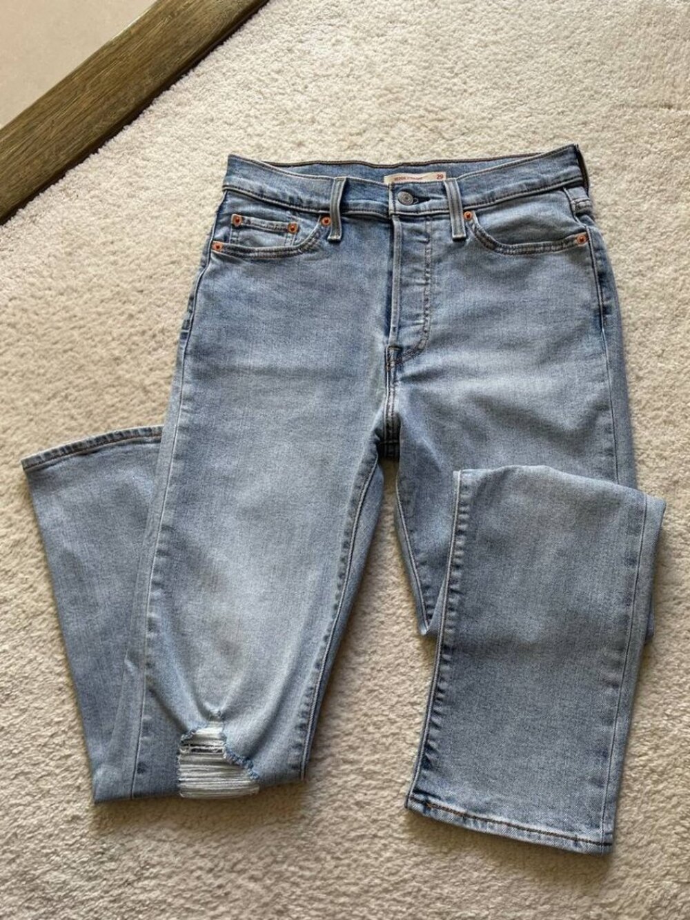 Levi's Wedgie Straight Distressed High Rise Women's Jeans Size 29/28